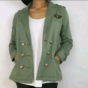 CAbi Green Double Breasted Utility Jacket size L